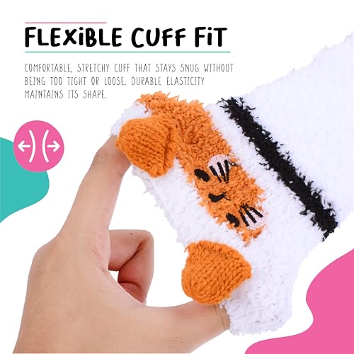 Pop Craze - 1 Pair Animal Character Fuzzy Socks - Cozy Socks Gift - Woman, Girls