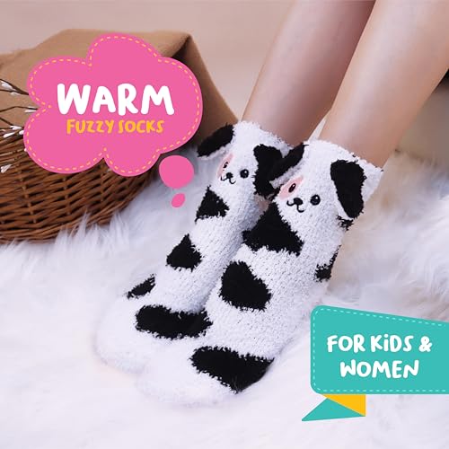 Pop Craze - 1 Pair Animal Character Fuzzy Socks - Cozy Socks Gift - Woman, Girls
